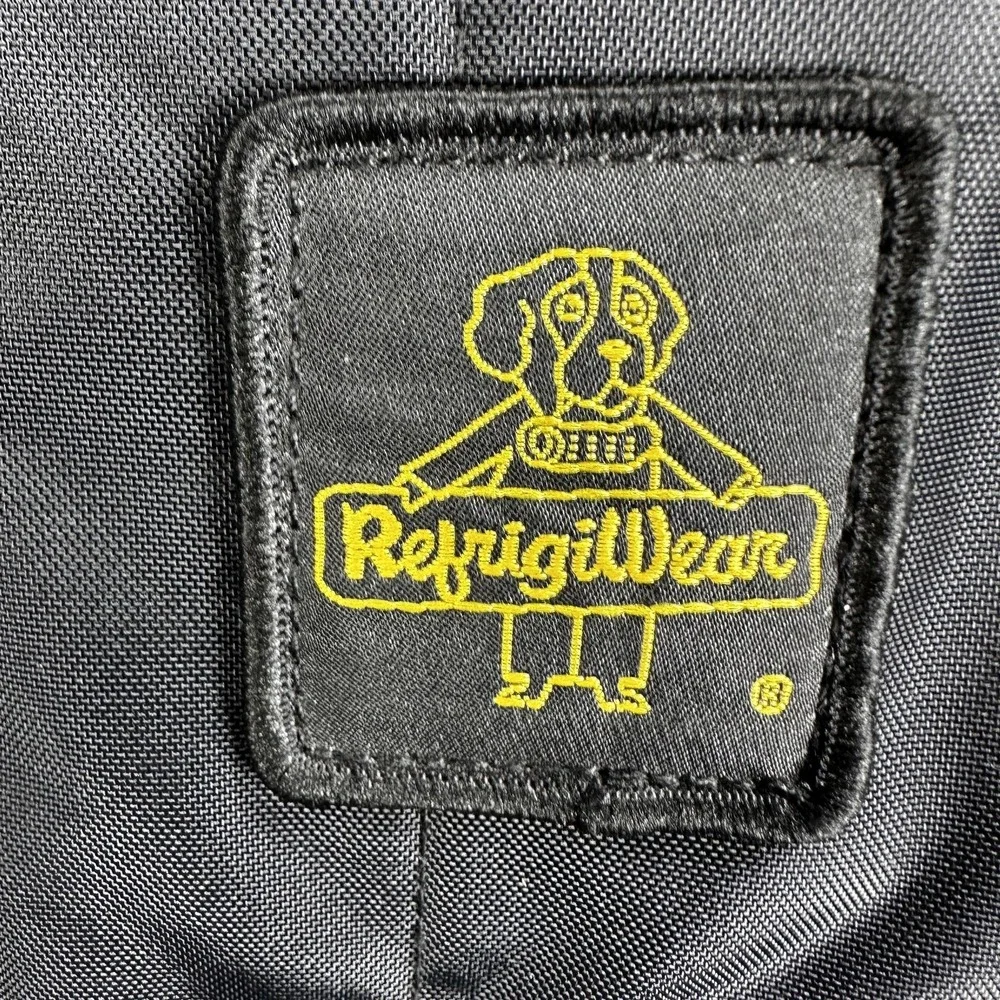 RefrigiWear Jacket Mens 3XL Black Quilted Insulated Faux Fur Workwear 0322R